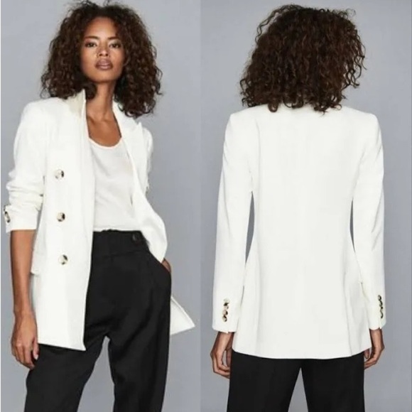 Reiss Jackets & Blazers - Reiss Austen Wool-Blend Double-Breasted Peaked Lapel Blazer UK6/US2